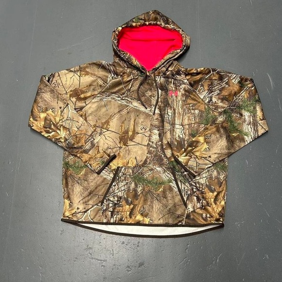 Under Armour Tops - Vintage y2k Women's under armour real tree camo pink Hoodie